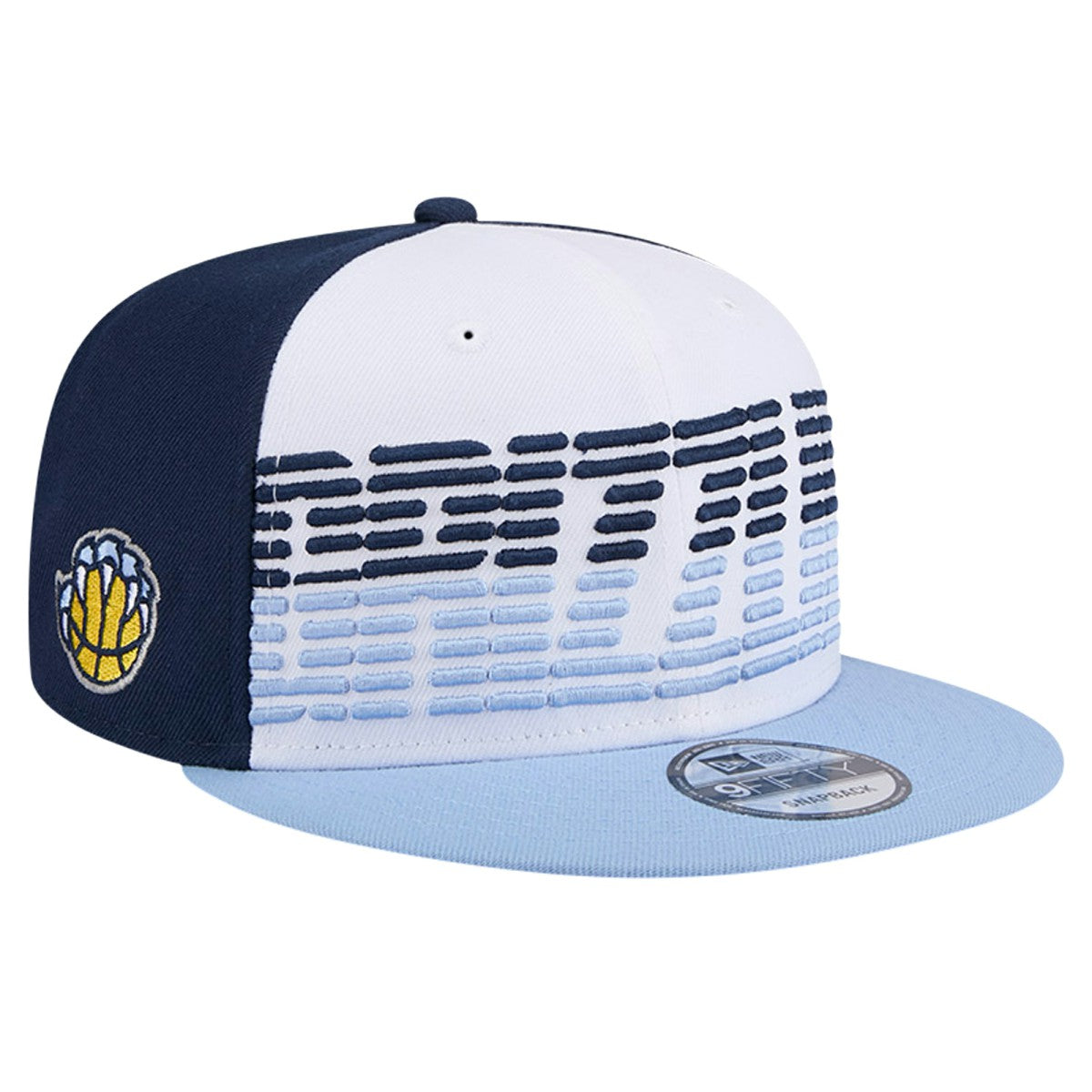 Memphis Grizzlies Throwback Gradient Tech Font 9FIFTY Snapback Hat White/Light Blue | New Era Lifestyle