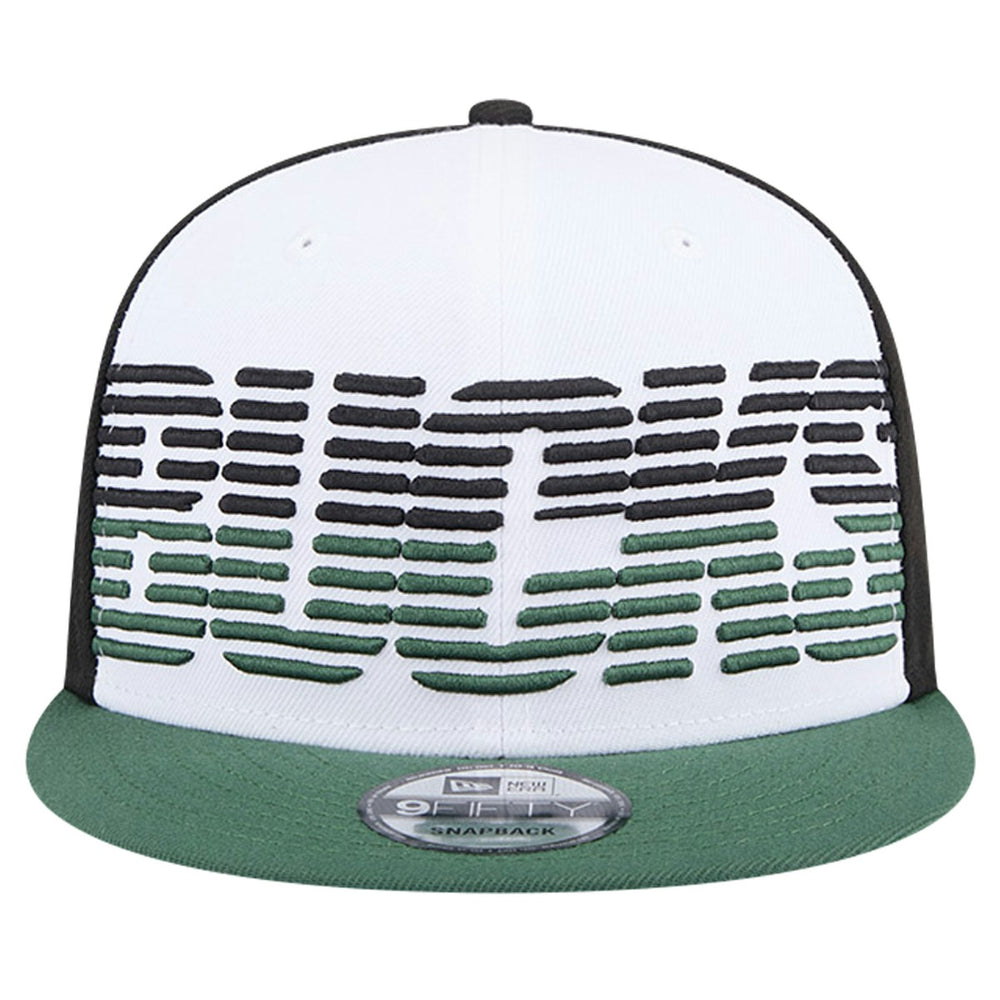 Milwaukee Bucks Throwback Gradient Tech Font 9FIFTY Snapback Hat White/Hunter Green | New Era