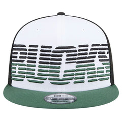 Milwaukee Bucks Throwback Gradient Tech Font 9FIFTY Snapback Hat White/Hunter Green | New Era