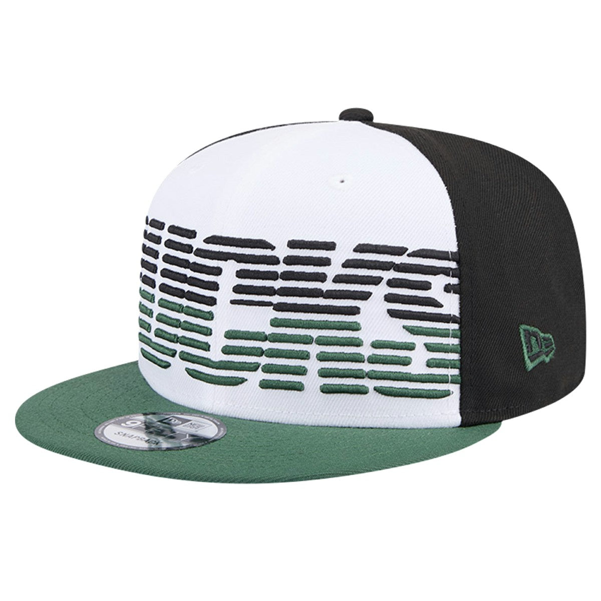Milwaukee Bucks Throwback Gradient Tech Font 9FIFTY Snapback Hat White/Hunter Green | New Era