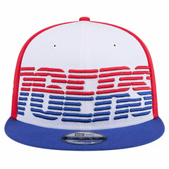 Philadelphia 76ers Throwback Gradient Tech Font 9FIFTY Snapback Hat White/Royal | New Era