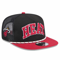 Miami Heat Throwback Team Arch Golfer Snapback Hat Black/Red | New Era