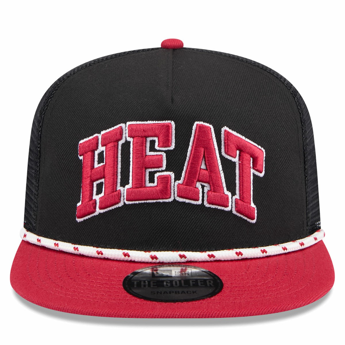 Miami Heat Throwback Team Arch Golfer Snapback Hat Black/Red | New Era
