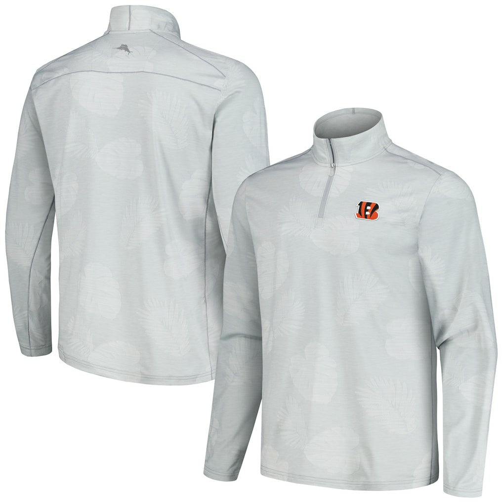 Cincinnati Bengals Delray Frond IslandZone Half-Zip Sweatshirt Gray