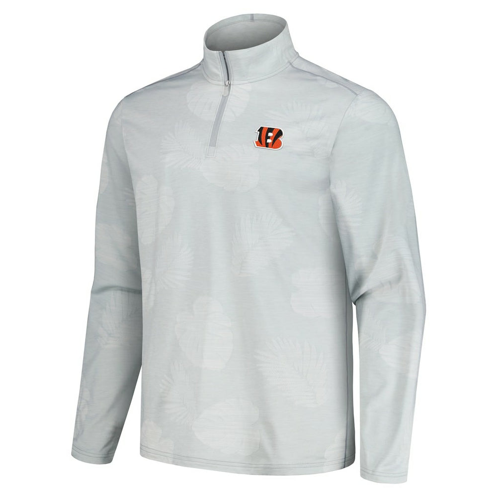 Cincinnati Bengals Delray Frond IslandZone Half-Zip Sweatshirt Gray
