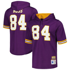 Mitchell & Ness Randy Moss Minnesota Vikings Retired Player Name & Number Mesh Hoodie T-Shirt Purple