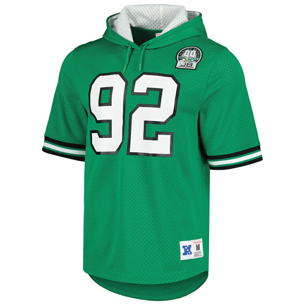 Mitchell & Ness Reggie White Philadelphia Eagles Retired Player Name & Number Mesh Hoodie T-Shirt Kelly Green