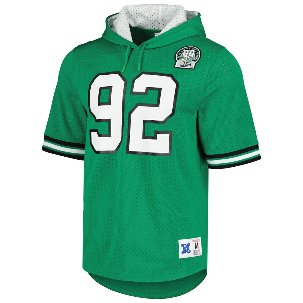 Mitchell & Ness Reggie White Philadelphia Eagles Retired Player Name & Number Mesh Hoodie T-Shirt Kelly Green
