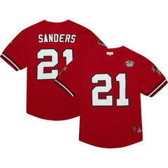 Mitchell & Ness Deion Sanders Atlanta Falcons Retired Player Name & Number Mesh Top Red