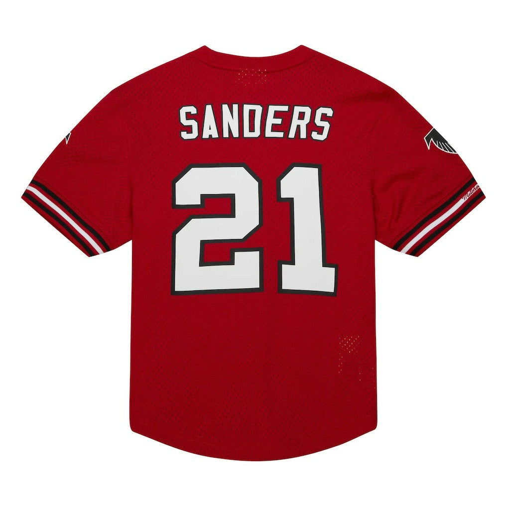 Mitchell & Ness Deion Sanders Atlanta Falcons Retired Player Name & Number Mesh Top Red