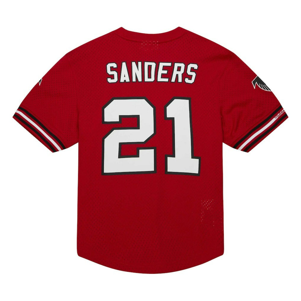 Mitchell & Ness Deion Sanders Atlanta Falcons Retired Player Name & Number Mesh Top Red