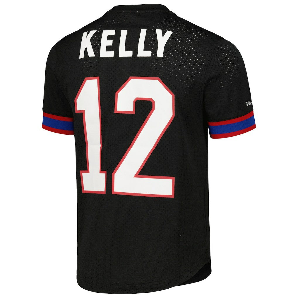 Mitchell & Ness Jim Kelly Buffalo Bills Retired Player Name & Number Mesh Top Black