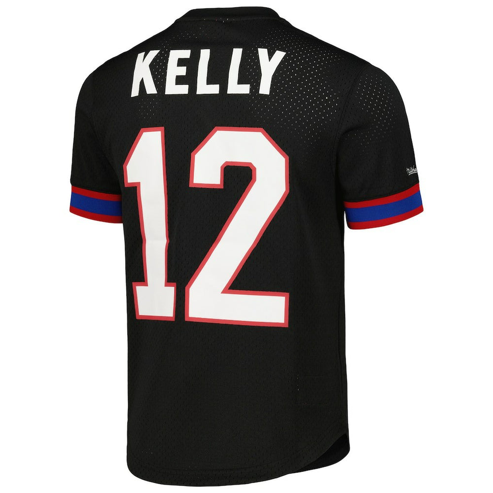 Mitchell & Ness Jim Kelly Buffalo Bills Retired Player Name & Number Mesh Top Black