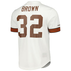 Mitchell & Ness Jim Brown Cleveland Browns Retired Player Name & Number Mesh Top White