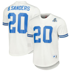 Mitchell & Ness Barry Sanders Detroit Lions Retired Player Name & Number Mesh Top White