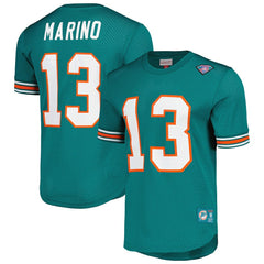 Mitchell & Ness Dan Marino Miami Dolphins Retired Player Name & Number Mesh Top Aqua