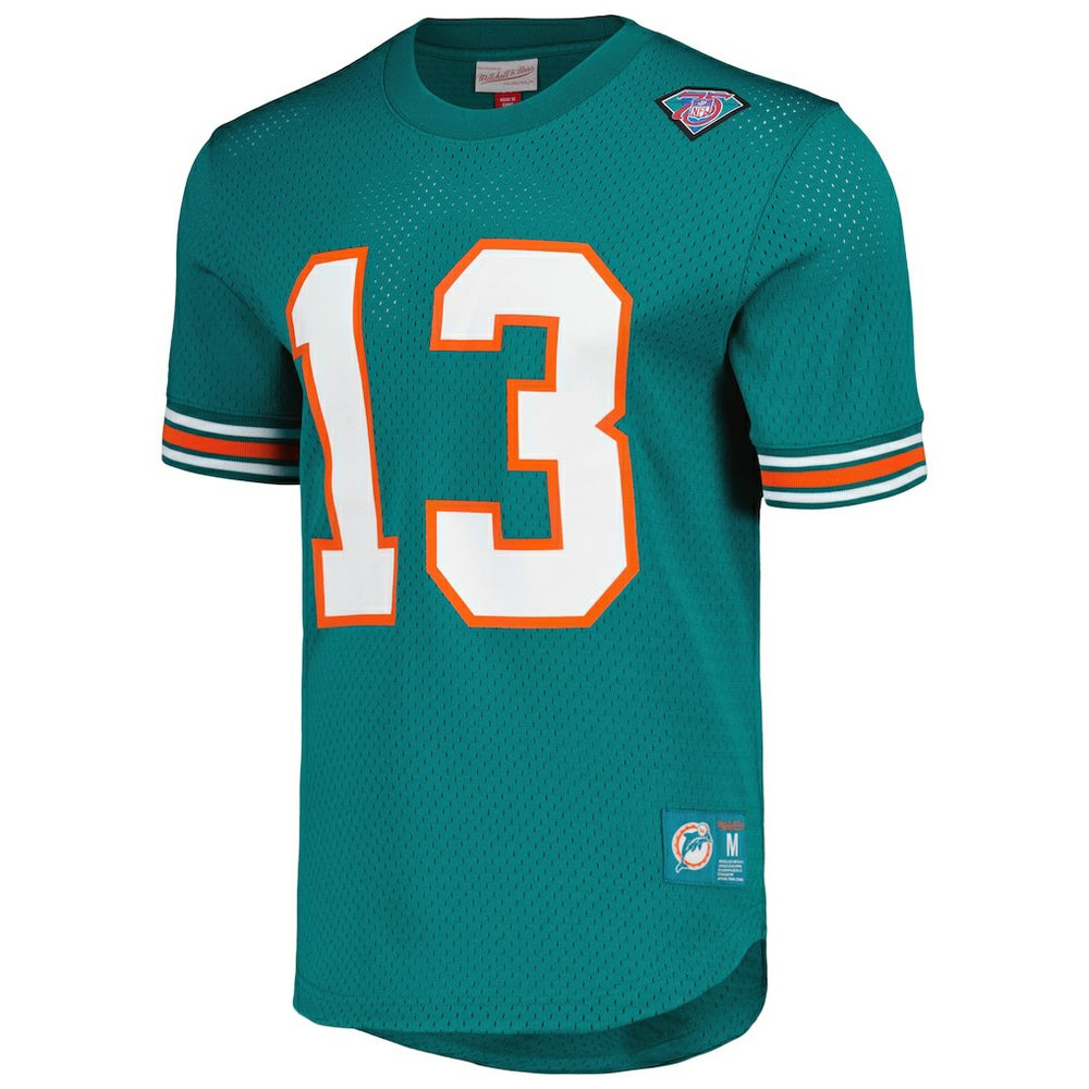 Mitchell & Ness Dan Marino Miami Dolphins Retired Player Name & Number Mesh Top Aqua