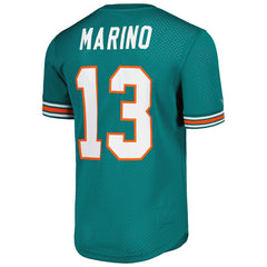 Mitchell & Ness Dan Marino Miami Dolphins Retired Player Name & Number Mesh Top Aqua