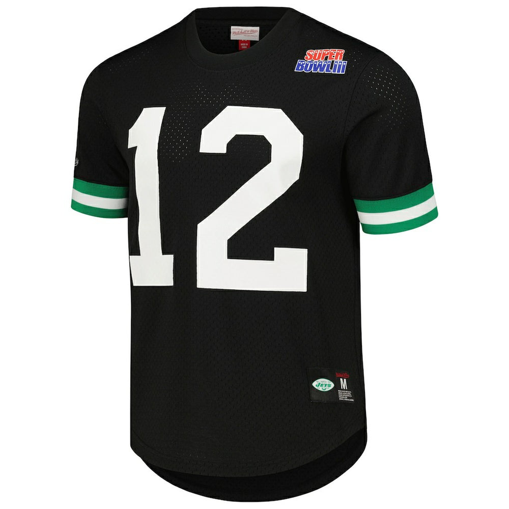 Mitchell & Ness Joe Namath New York Jets Retired Player Name & Number Mesh Top Black