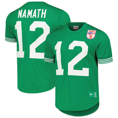 Mitchell & Ness Joe Namath New York Jets Retired Player Name & Number Mesh Top Kelly Green