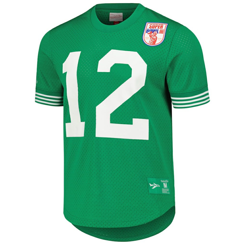 Mitchell & Ness Joe Namath New York Jets Retired Player Name & Number Mesh Top Kelly Green