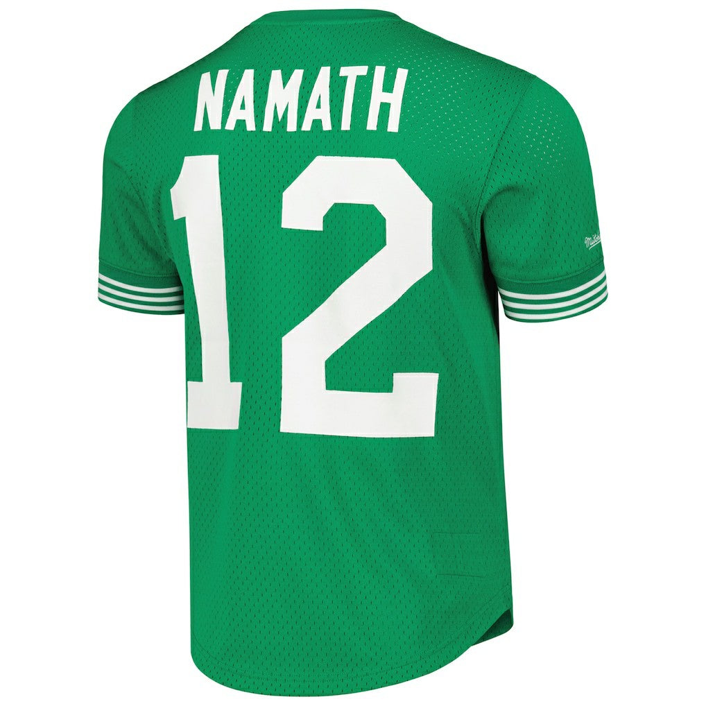 Mitchell & Ness Joe Namath New York Jets Retired Player Name & Number Mesh Top Kelly Green