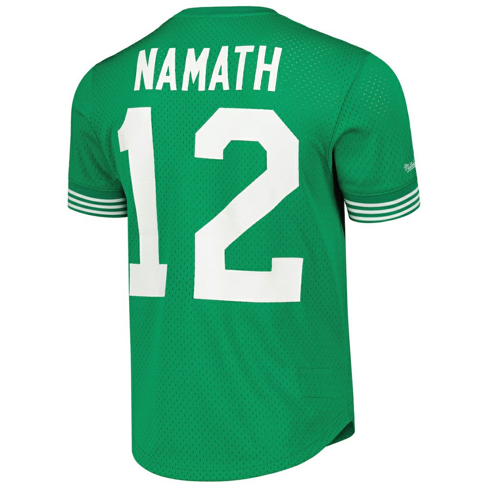 Mitchell & Ness Joe Namath New York Jets Retired Player Name & Number Mesh Top Kelly Green