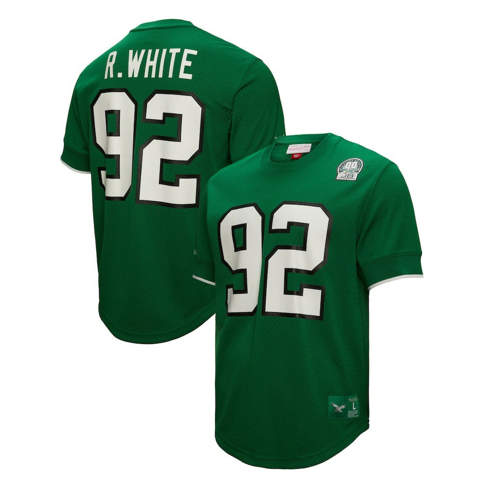 Mitchell & Ness Reggie White Philadelphia Eagles Retired Player Name & Number Mesh Top Kelly Green