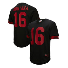 Mitchell & Ness Joe Montana San Francisco 49ers Retired Player Name & Number Mesh Top Black