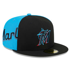 Miami Marlins New Era Gameday Sideswipe 59FIFTY Fitted Hat - Black/Blue - New Era Online