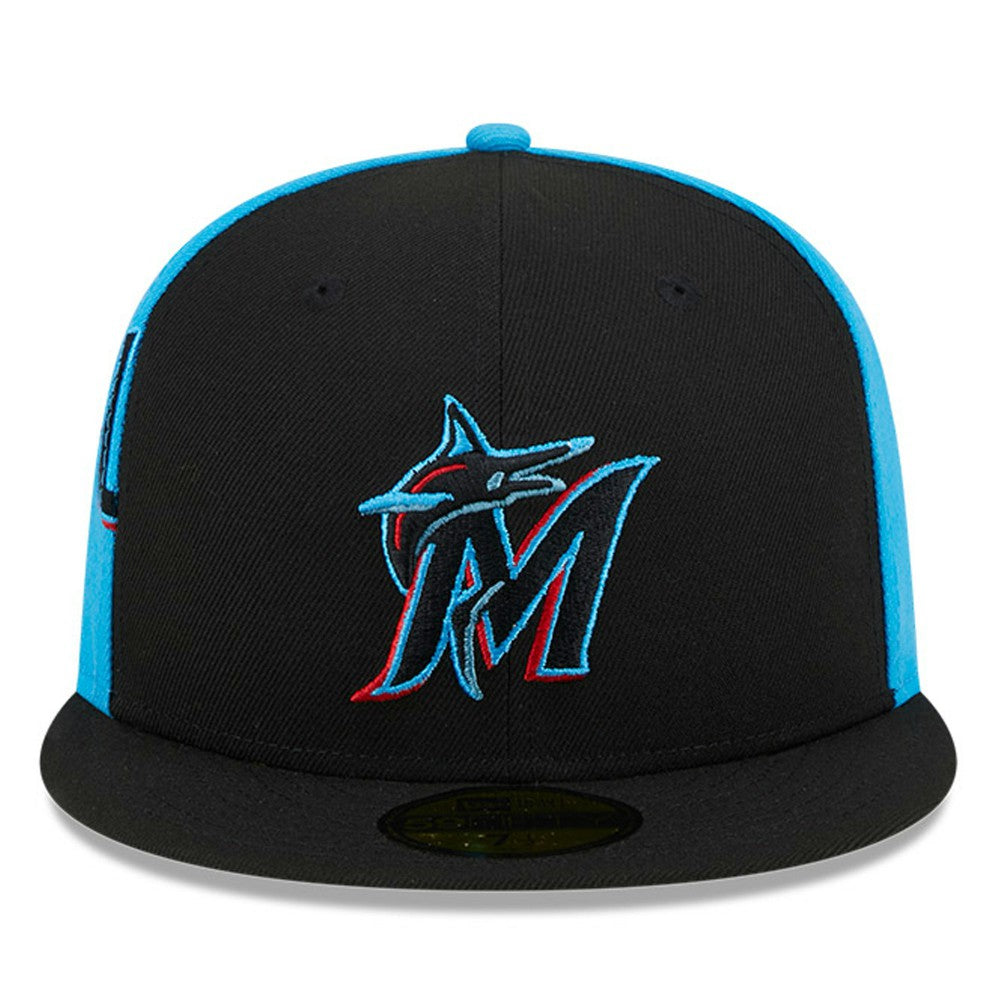 Miami Marlins New Era Gameday Sideswipe 59FIFTY Fitted Hat - Black/Blue - New Era Online