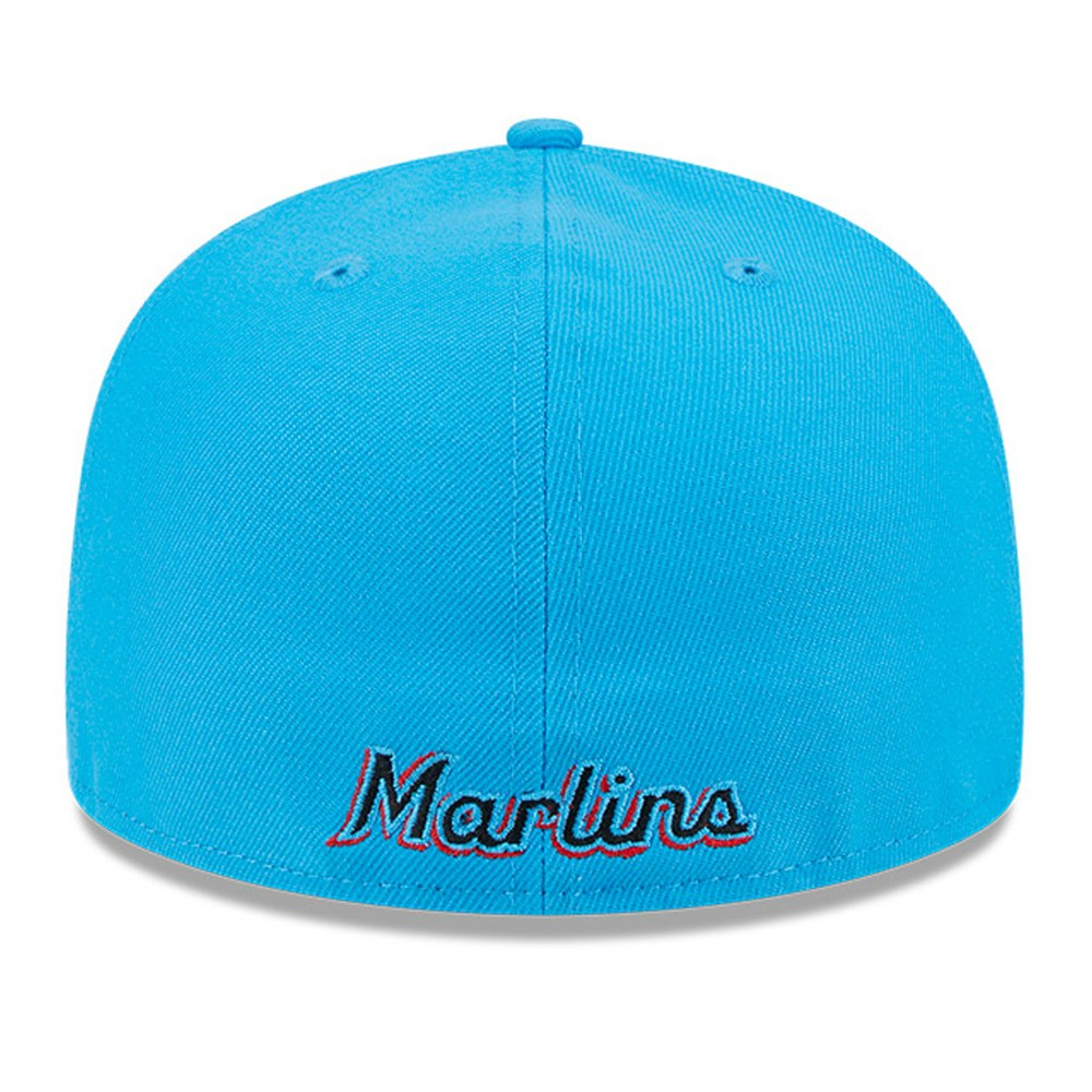 Miami Marlins New Era Gameday Sideswipe 59FIFTY Fitted Hat - Black/Blue - New Era Online