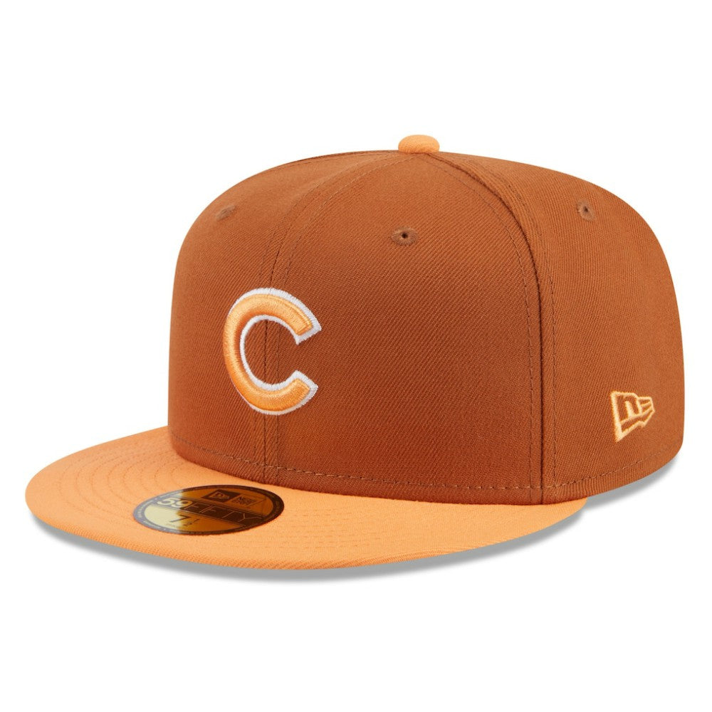 Chicago Cubs New Era Spring Color Basic Two-Tone 59FIFTY Fitted Hat - Brown/Orange - New Era Online