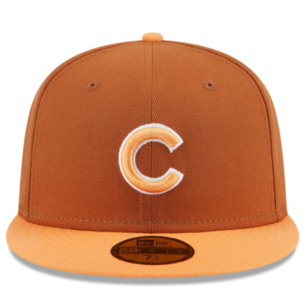 Chicago Cubs New Era Spring Color Basic Two-Tone 59FIFTY Fitted Hat - Brown/Orange - New Era Online