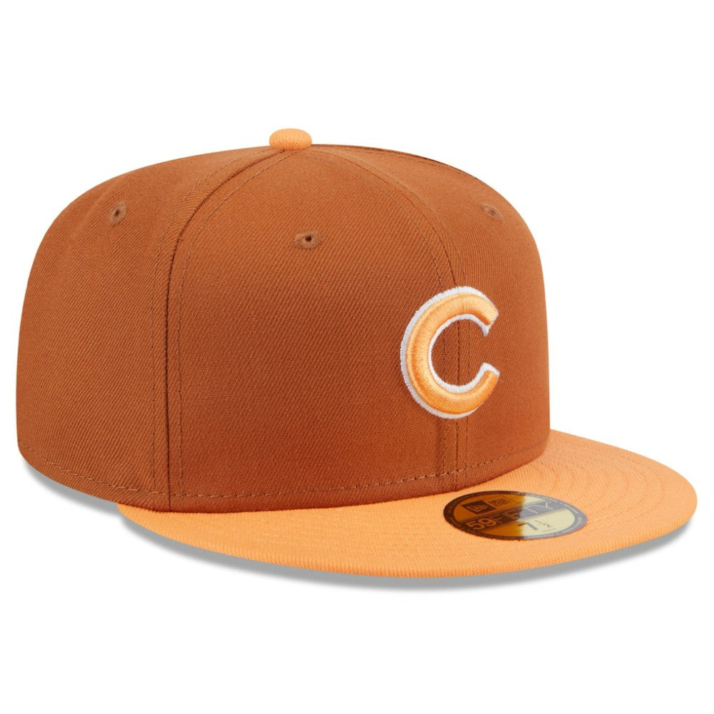 Chicago Cubs New Era Spring Color Basic Two-Tone 59FIFTY Fitted Hat - Brown/Orange - New Era Online