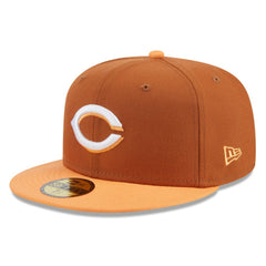 Cincinnati Reds New Era Spring Color Basic Two-Tone 59FIFTY Fitted Hat - Brown/Orange - New Era Lifestyle