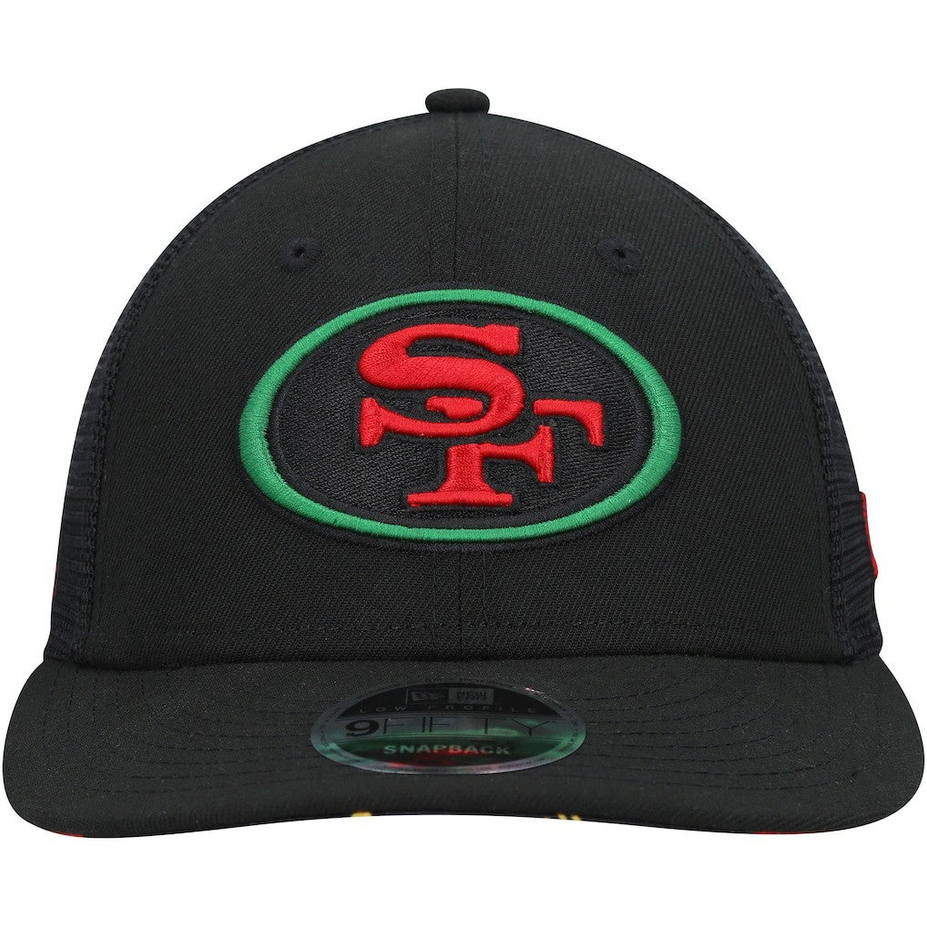 San Francisco 49ers New Era Black Excellence Collection Trucker Low Profile 9FIFTY Snapback Hat Black