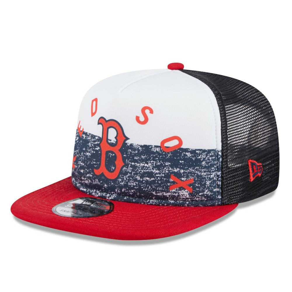 Boston Red Sox New Era Team Foam Front A-Frame Trucker 9FIFTY Snapback Hat - White/Red - New Era Lifestyle