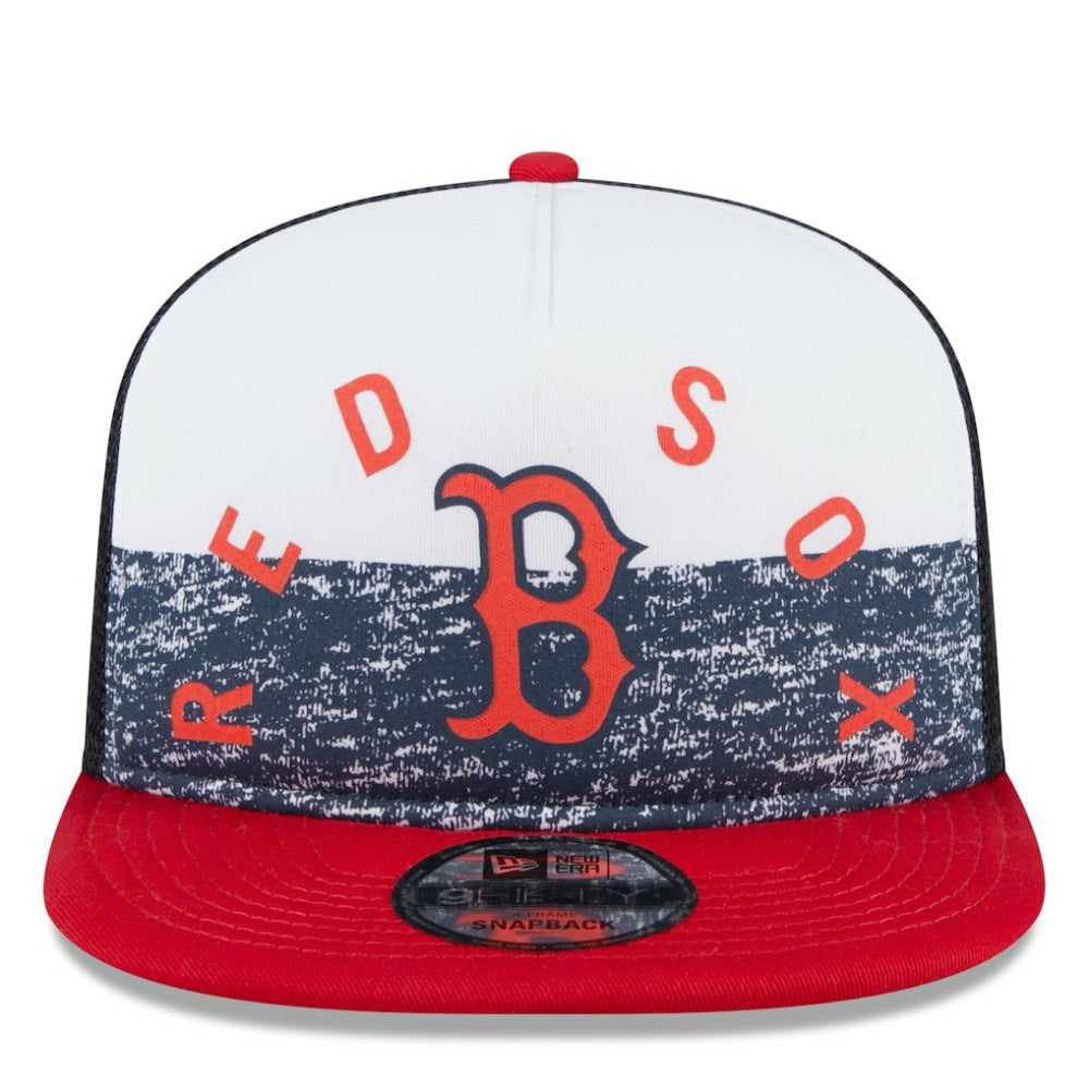 Boston Red Sox New Era Team Foam Front A-Frame Trucker 9FIFTY Snapback Hat - White/Red - New Era Lifestyle