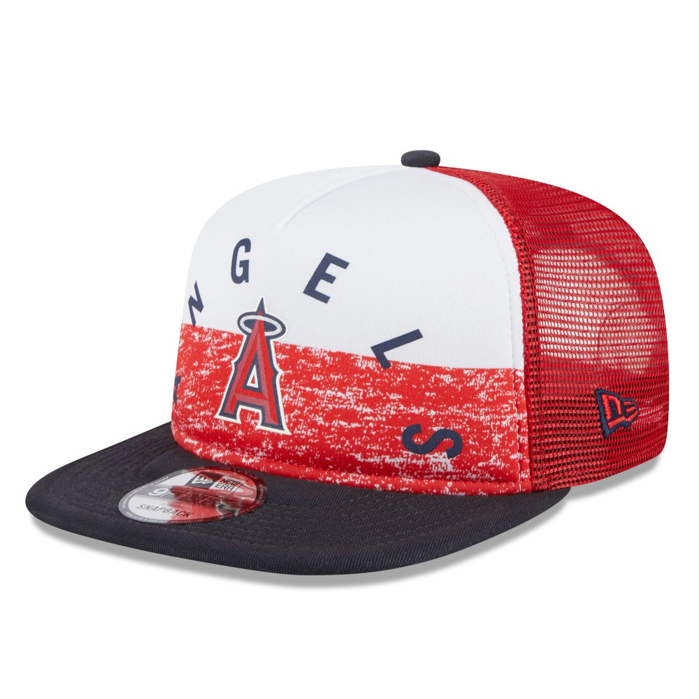 Los Angeles Angels New Era Team Foam Front A-Frame Trucker 9FIFTY Snapback Hat - White/Red - New Era on Sale