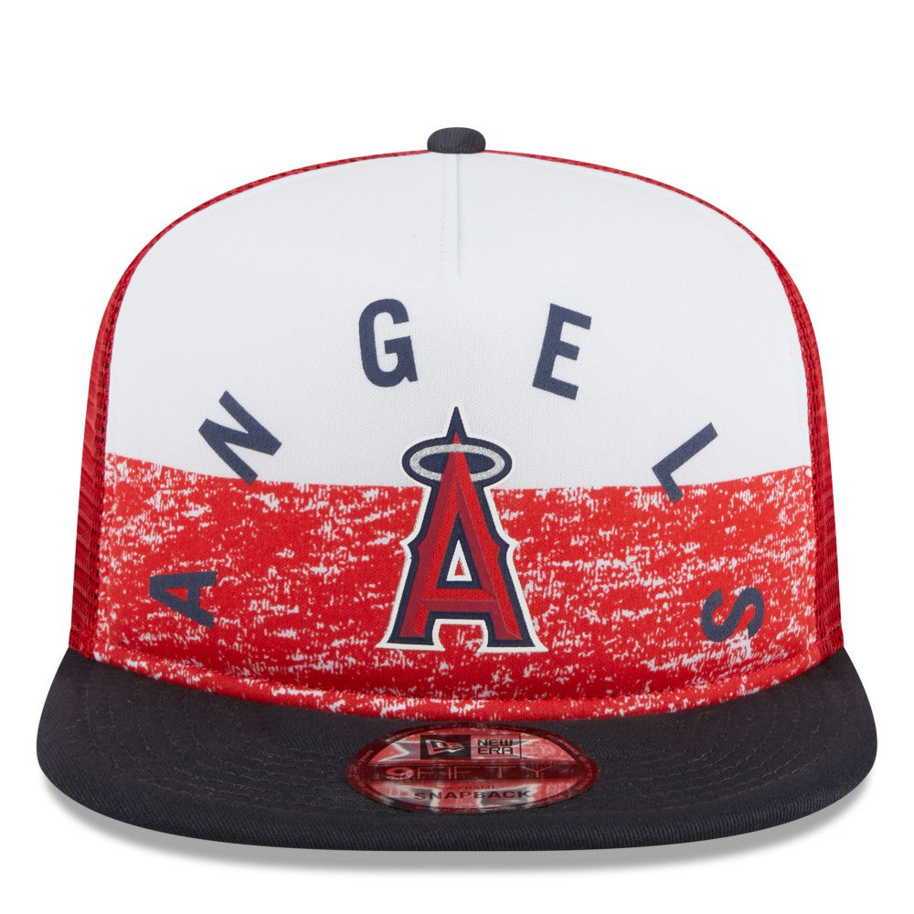 Los Angeles Angels New Era Team Foam Front A-Frame Trucker 9FIFTY Snapback Hat - White/Red - New Era on Sale