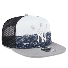 New York Yankees New Era Team Foam Front A-Frame Trucker 9FIFTY Snapback Hat - White/Gray - New Era Online