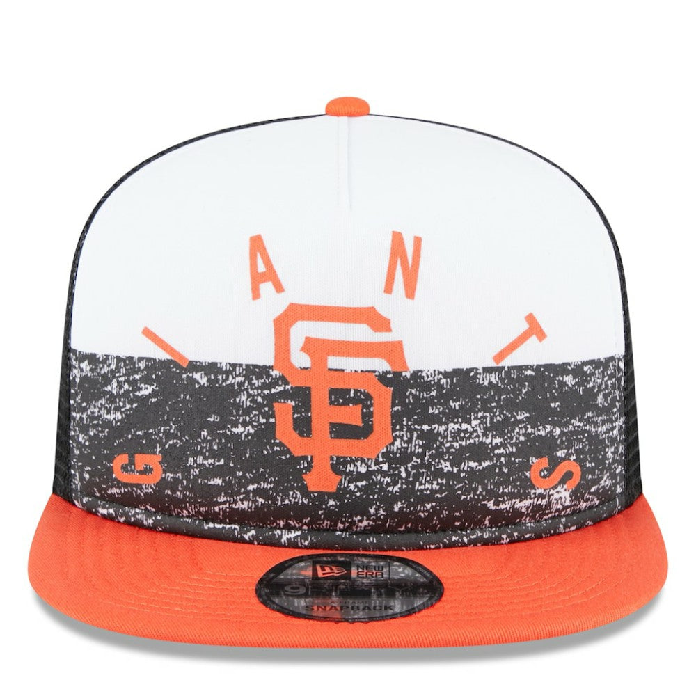 San Francisco Giants New Era Team Foam Front A-Frame Trucker 9FIFTY Snapback Hat - White/Orange - New Era on Sale