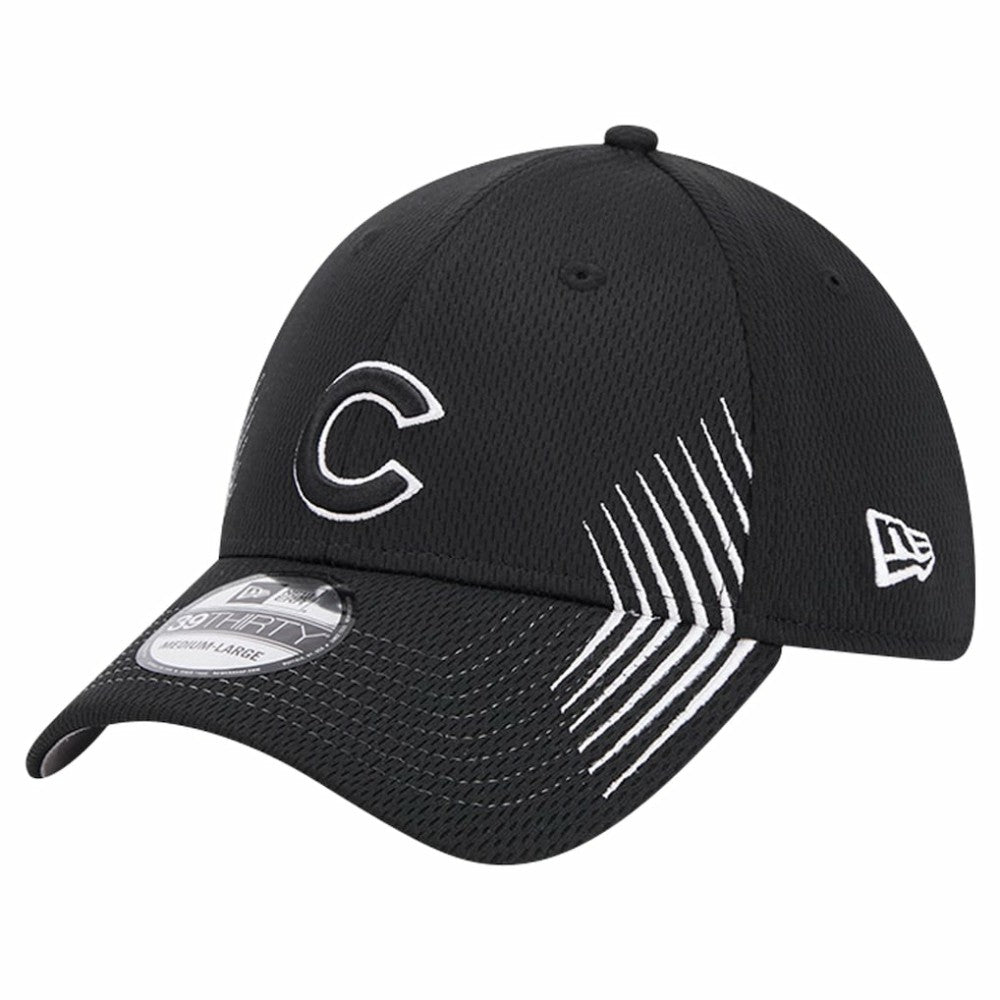 Chicago Cubs New Era Active Dash Mark 39THIRTY Flex Hat - Black - New Era Lifestyle