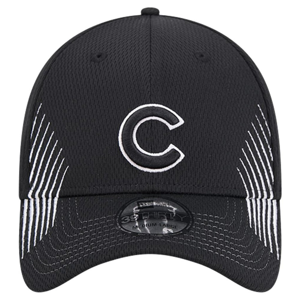 Chicago Cubs New Era Active Dash Mark 39THIRTY Flex Hat - Black - New Era Lifestyle
