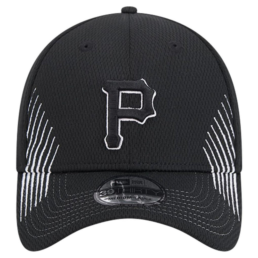 Pittsburgh Pirates New Era Active Dash Mark 39THIRTY Flex Hat - Black - New Era Discount