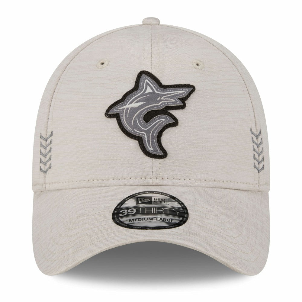 Miami Marlins New Era 2024 Clubhouse 39THIRTY Flex Hat - Cream - New Era Online