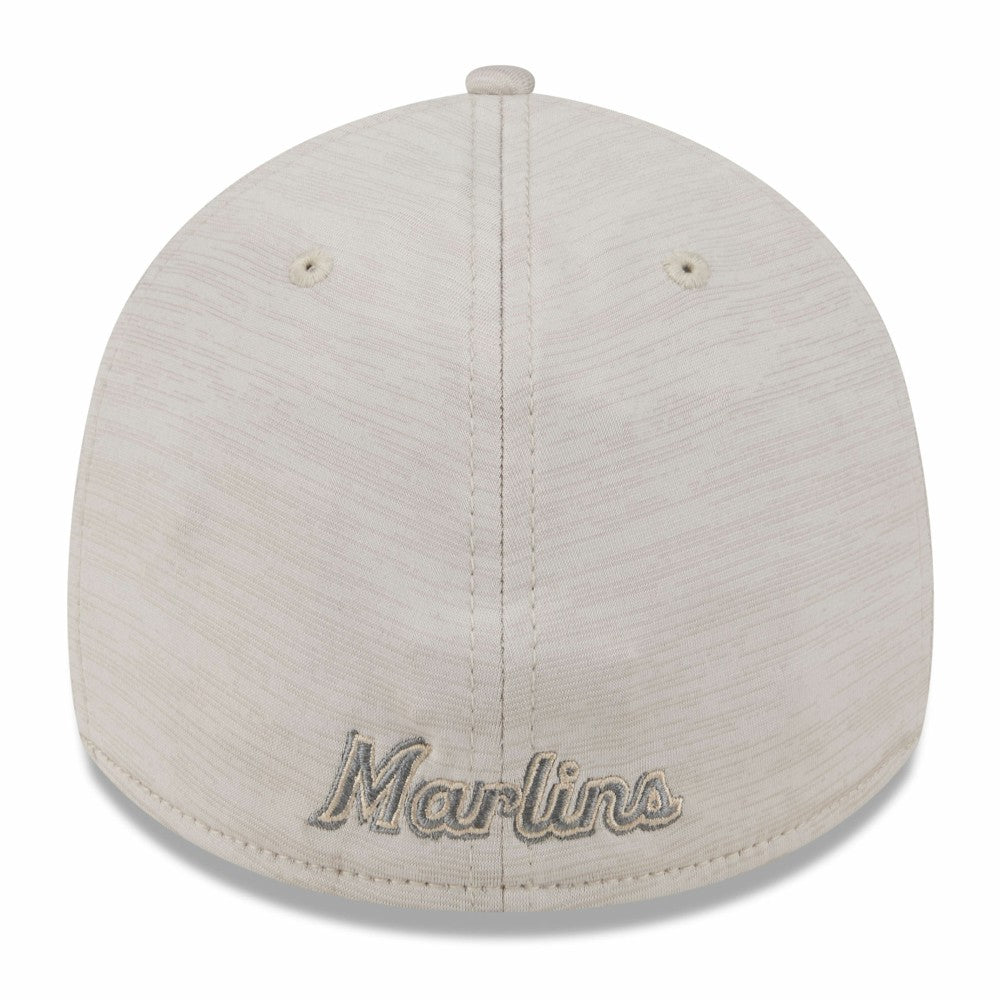 Miami Marlins New Era 2024 Clubhouse 39THIRTY Flex Hat - Cream - New Era Online