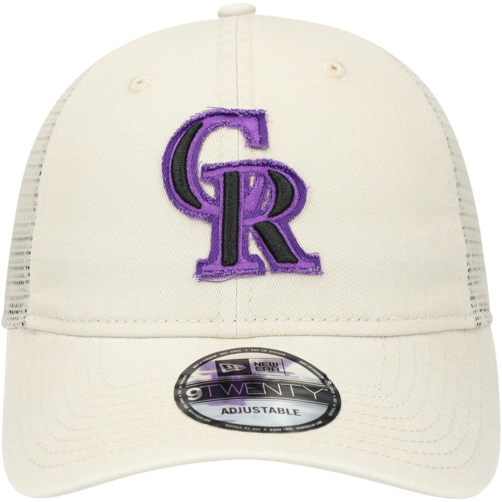 Colorado Rockies New Era Game Day 9TWENTY Adjustable Trucker Hat - Stone - New Era Discount