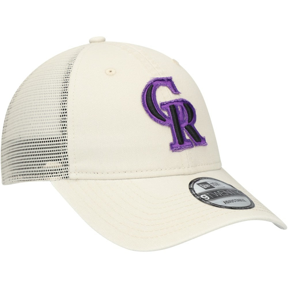 Colorado Rockies New Era Game Day 9TWENTY Adjustable Trucker Hat - Stone - New Era Discount